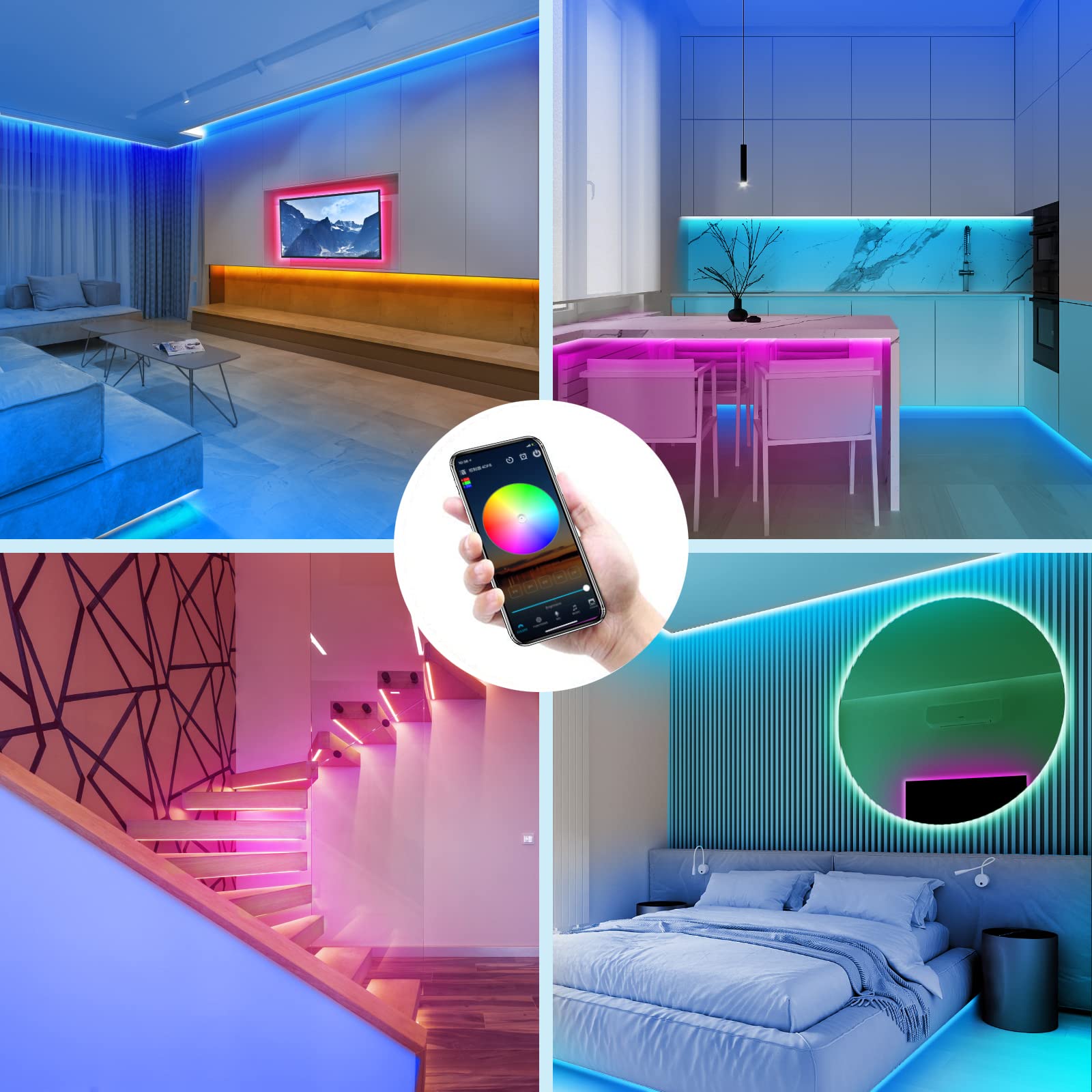 LED Strips 20 Metres RGB 5050, LED Lights with App and Controller, Sync with Music, Ideal for LED Lights, Room Lights, Party Decoration and Christmas (10 m x 2)