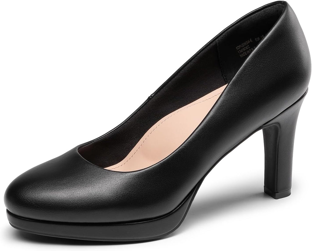 DREAM PAIRS High Heels Dress-Up Pumps Comfortable for Women Classic for 1cm Platforms for Work Party