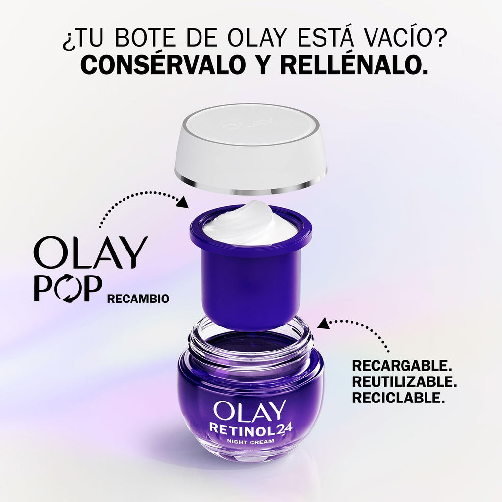 Olay Retinol 24 Crema de Noche Hidratante Facial, Cuidado de la Piel con Vitamina E Antioxidante. Cuidado de la Piel Well-aging durante la Noche: Suaviza, Renueva E Hidrata, 50 ml