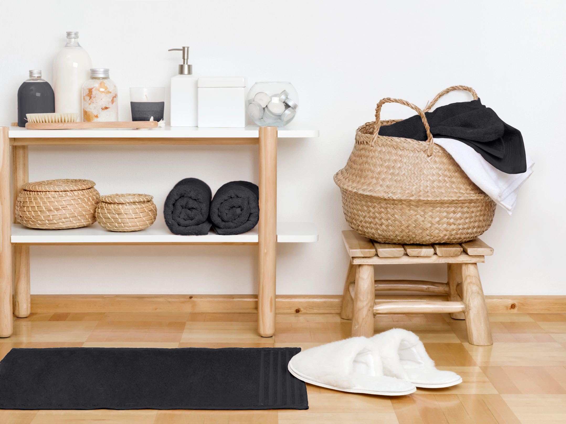 500 g Plain Full Bath Towel Set – Large and Small Terry Towels, 100% Cotton – Pack (2 Washbasin + 2 Shower) – High Absorption – Cotton Towel – Grass