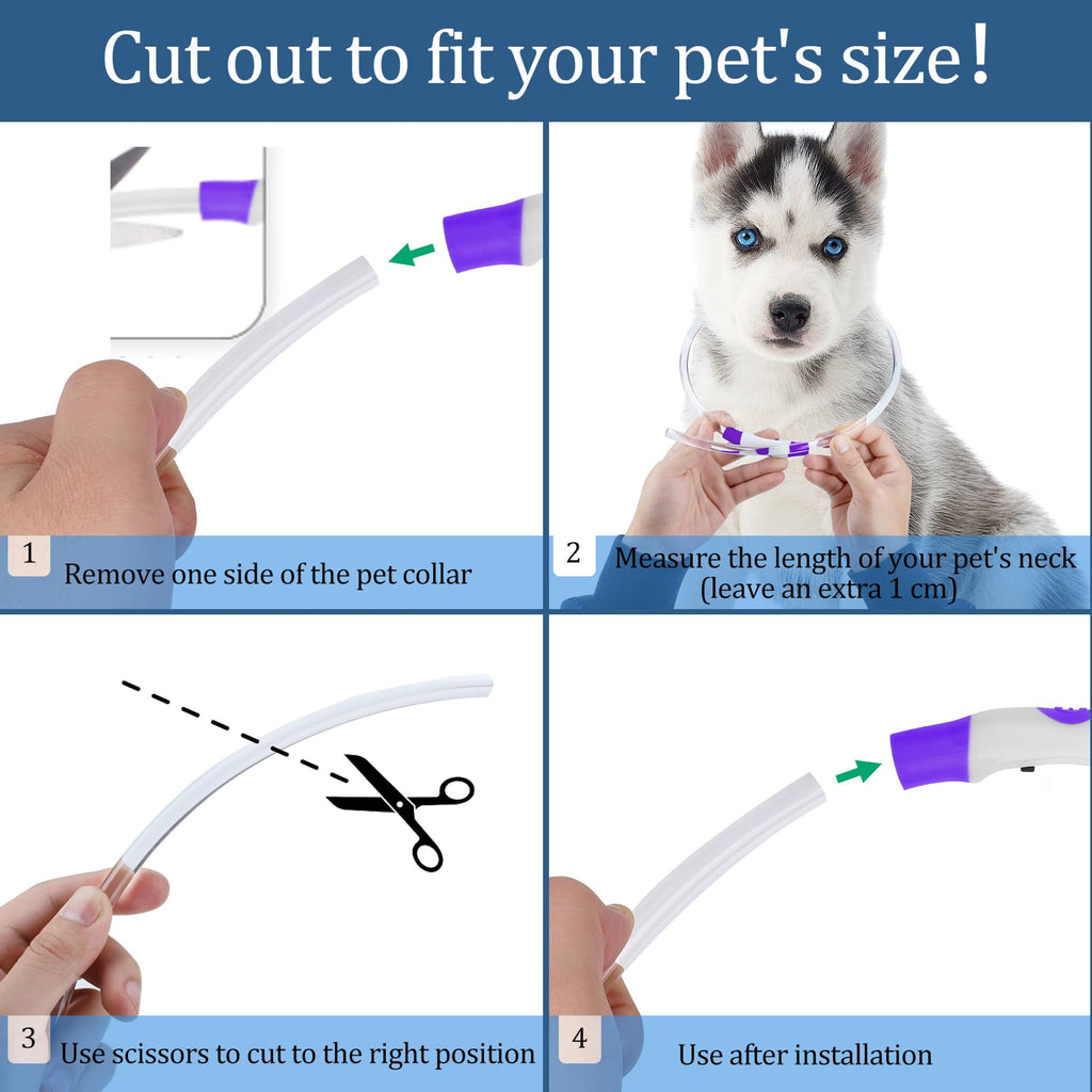 Coolzon Rechargeable and Waterproof Luminous Dog Collar with 3 Light Modes, Adjustable Length LED Collars for Dogs Cats Small Medium Large, Red