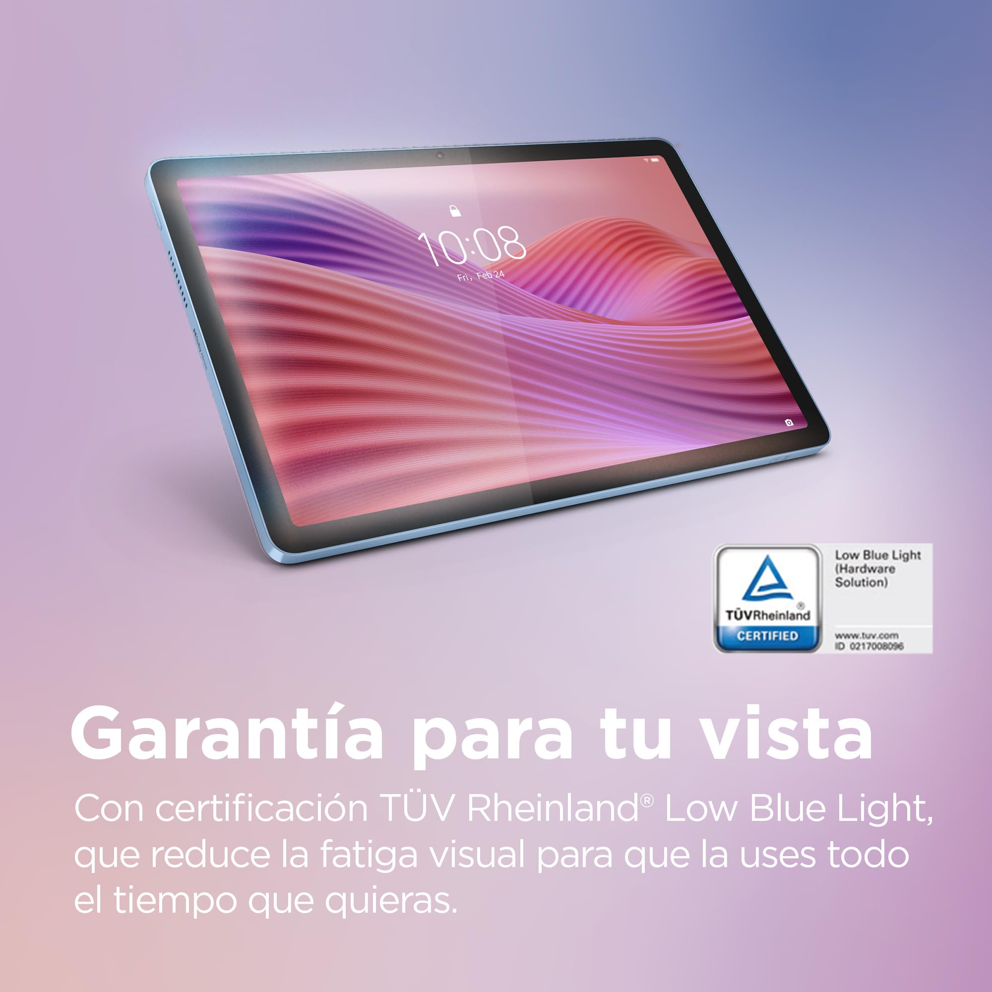 Lenovo Tab – Tablet 10.1 inch WUXGA (MediaTek Helio G85, 4 GB RAM, 128 GB, 60 Hz, 2 Speakers, Wi-Fi 5, Bluetooth 5.3, Android 14) Polar Blue – Includes Transparent Case with Built-in Stand