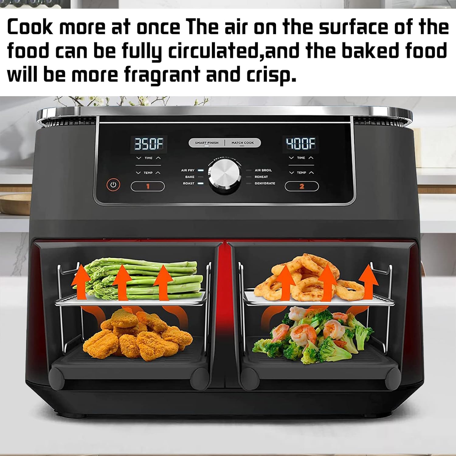 2 Pieces Air Fryer Rack Compatible with Ninja Foodi [AF400EU]/[AF300EU], Air Fryer Rack Set with Skewer, Air Fryer Accessories