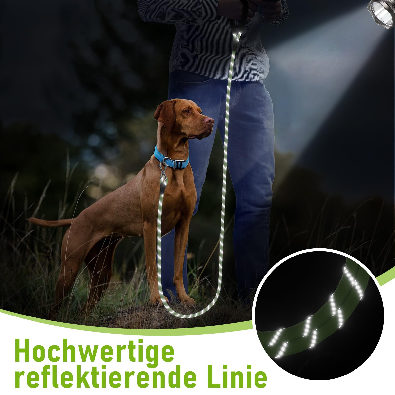 X XBEN Dog Training Lead, 1.5 m, 3 m, 5 m, 6 m, 10 m, 15 m, 20 m, 25 m, 30 m, Long Dog Leash with Lockable Hook, Training Leash for Large and Small Dogs, Reflective and Durable