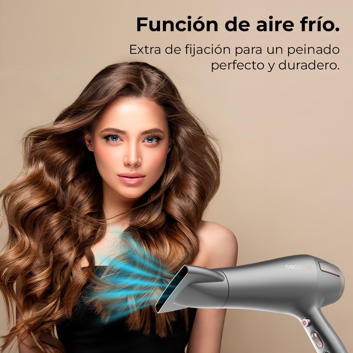 Cecotec Bamba IoniCare 5200 Aura Black Ionic Hair Dryer. 2300W, Concentrator and Diffuser, Frizz Free Hair, DC Motor, Real Ion, High Air Flow, 2 Speeds and 3 Temperatures