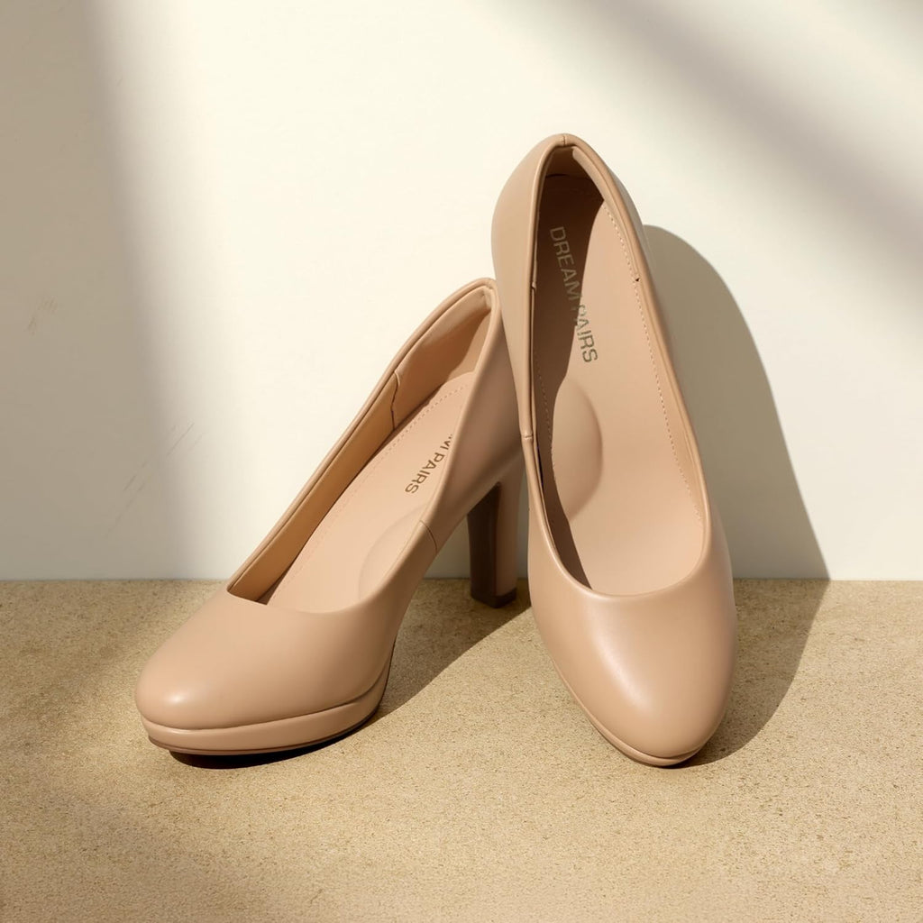 DREAM PAIRS High Heels Dress-Up Pumps Comfortable for Women Classic for 1cm Platforms for Work Party