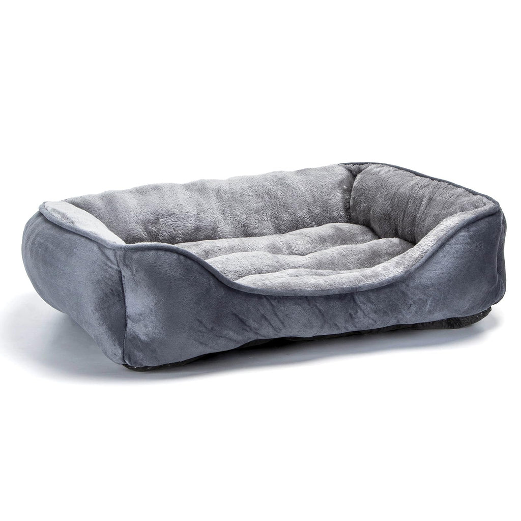 Nobleza Washable Dog Bed, Non-Slip with Super Soft Fibre Filling for Small and Medium Pets, Black, M, 67 x 57 cm