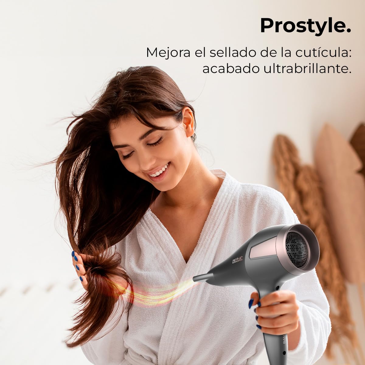 Cecotec Bamba IoniCare 5200 Aura Black Ionic Hair Dryer. 2300W, Concentrator and Diffuser, Frizz Free Hair, DC Motor, Real Ion, High Air Flow, 2 Speeds and 3 Temperatures
