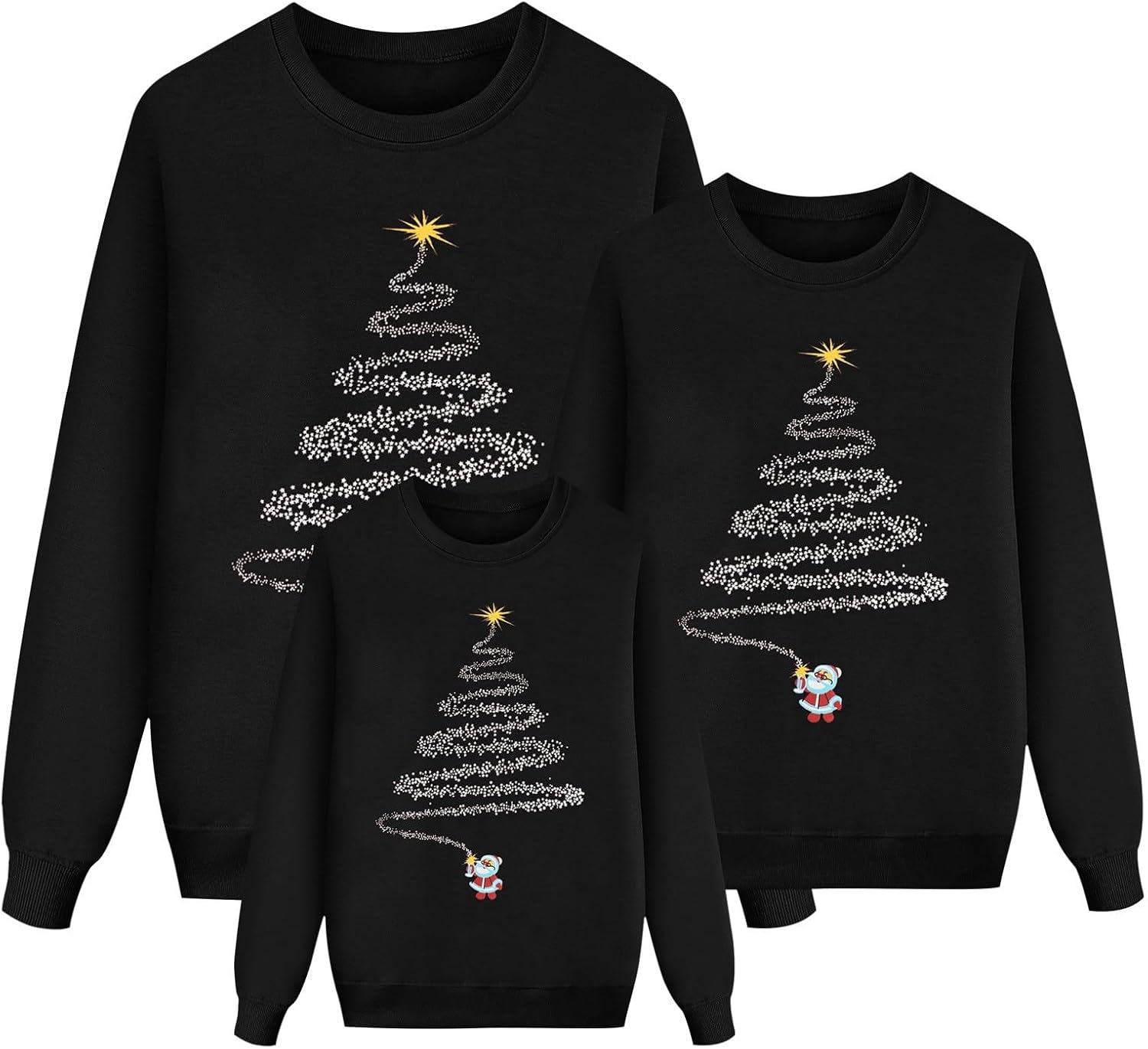 Sweater Christmas Family Woman Man Child Christmas Sweatshirts Family Round Neck Long Sleeve Christmas Sweater Winter Warm Christmas Jerseys for Couples Blouses Tops
