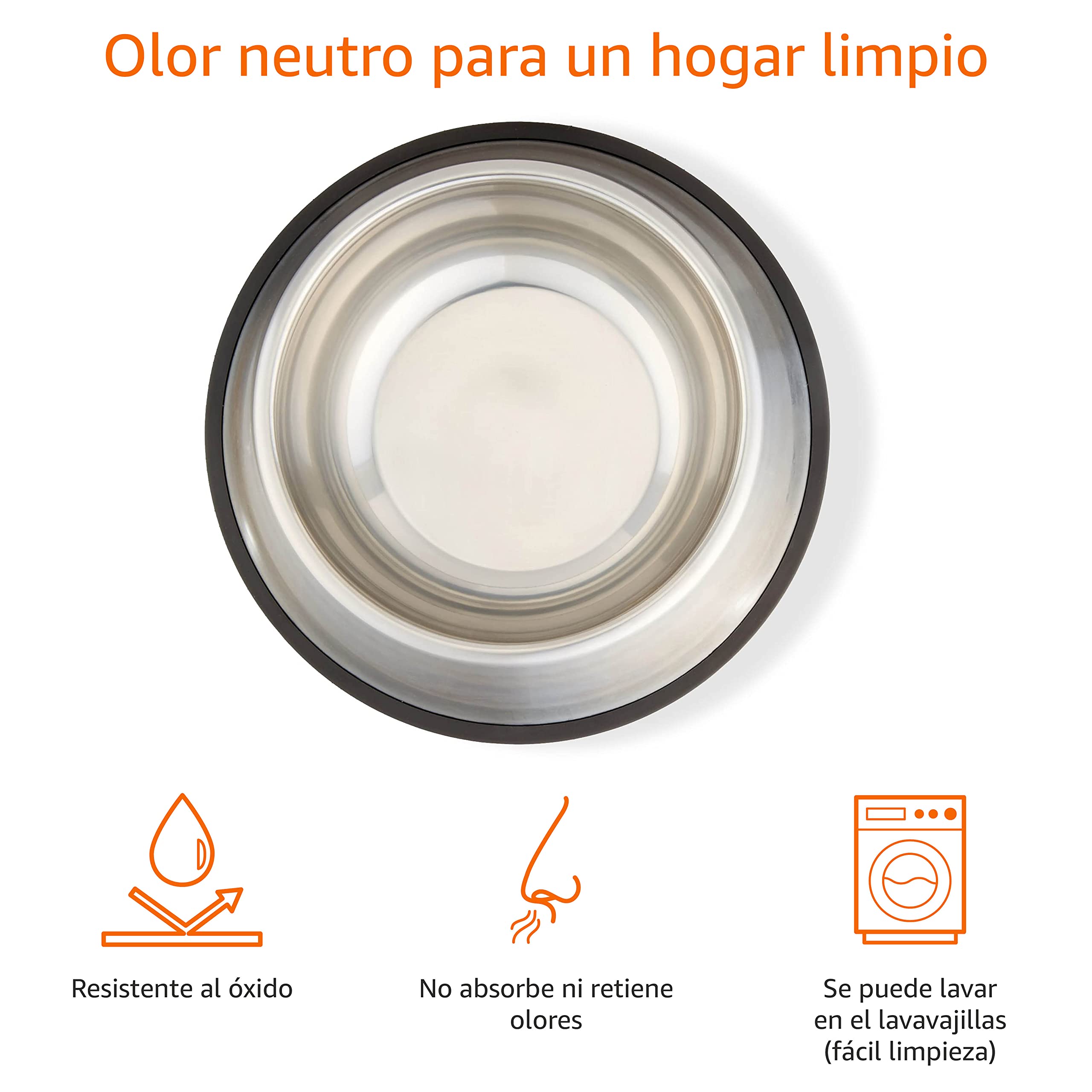 Amazon Basics Stainless Steel Dog Feeder with 2 Feeders, Silver