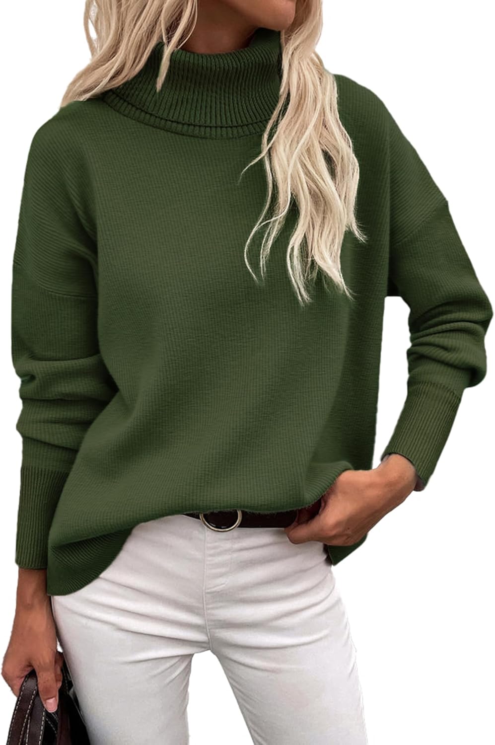Zeagoo Women's Turtleneck Sweater Autumn Warm Sweater Winter Pullover Long Elegant Casual Knitted Sweater