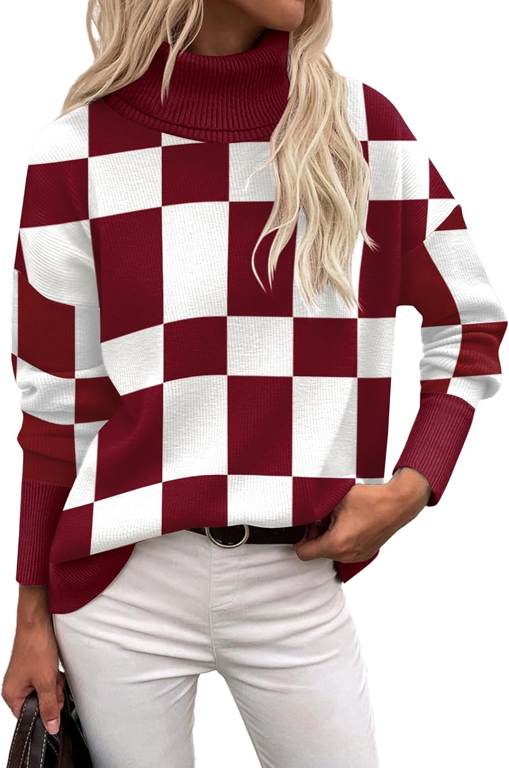 Zeagoo Women's Turtleneck Sweater Autumn Warm Sweater Winter Pullover Long Elegant Casual Knitted Sweater