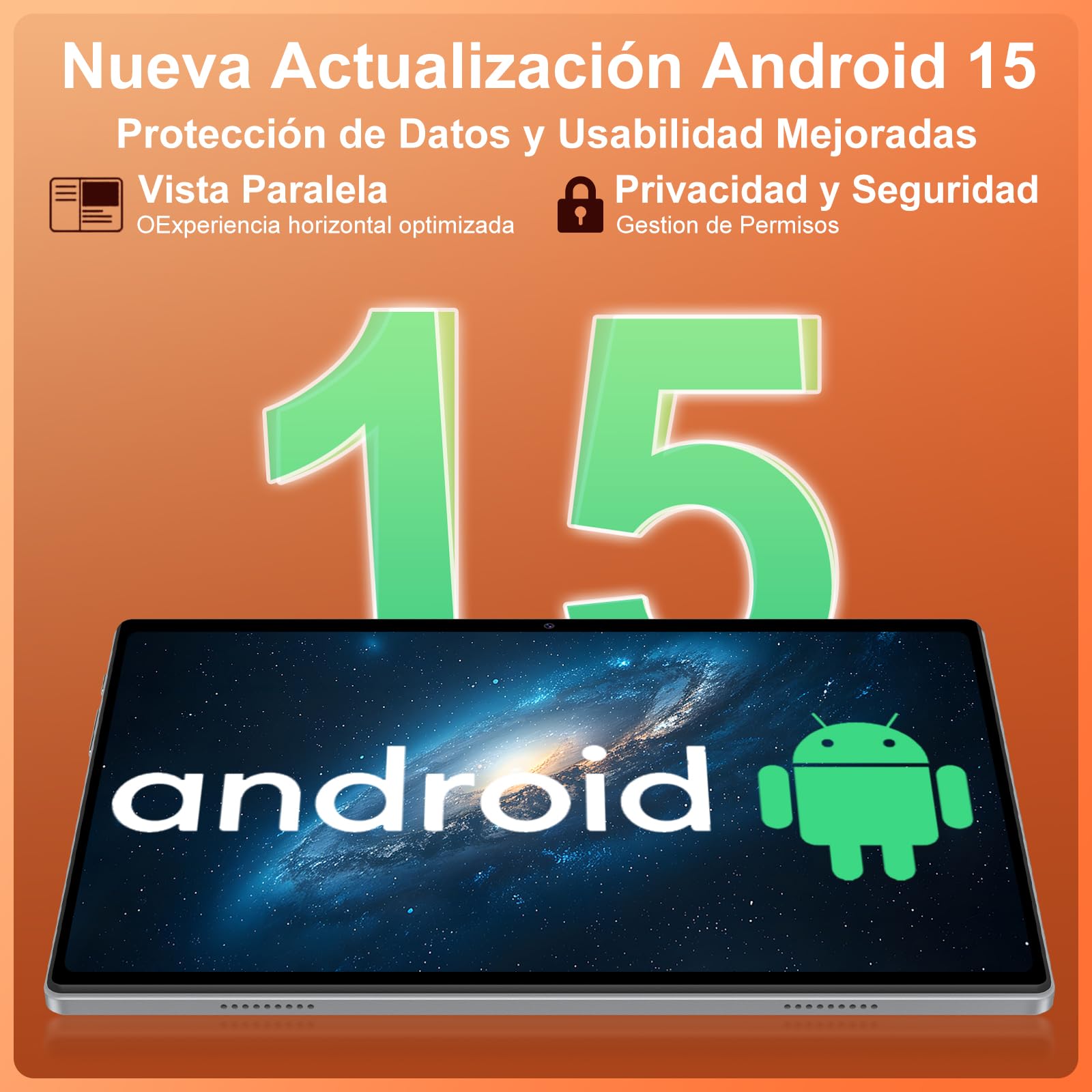 Android 15 Tablet, 30GB RAM 128GB ROM (TF 2TB Expandable), 10 Inch, 8000mAh, WIFI 5G, GPS/BT5.0/OTG, Face ID, Widevine L1, Metal Body Tablet with Keyboard, Mouse and Protective Case -Black