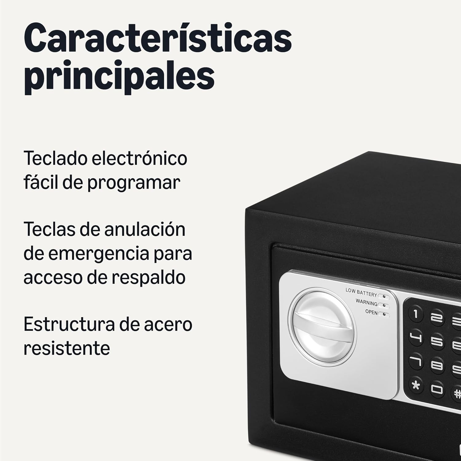 Amazon Basics Steel Safe Box with Electronic Keypad, 0.0045 m3, Black