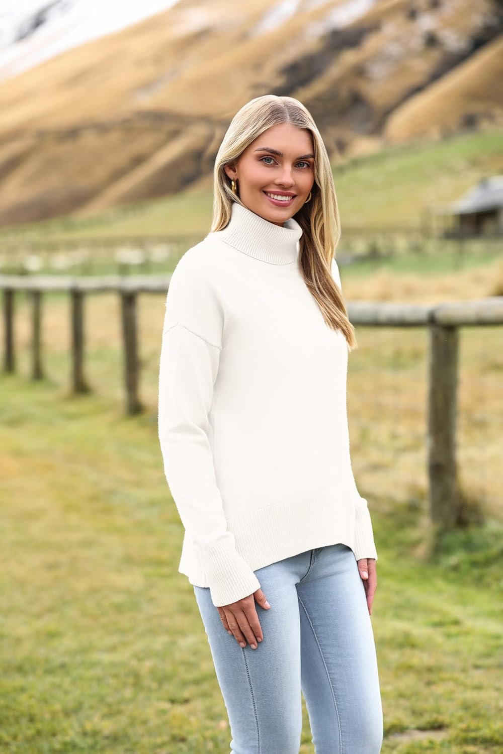 Zeagoo Women's Turtleneck Sweater Autumn Warm Sweater Winter Pullover Long Elegant Casual Knitted Sweater