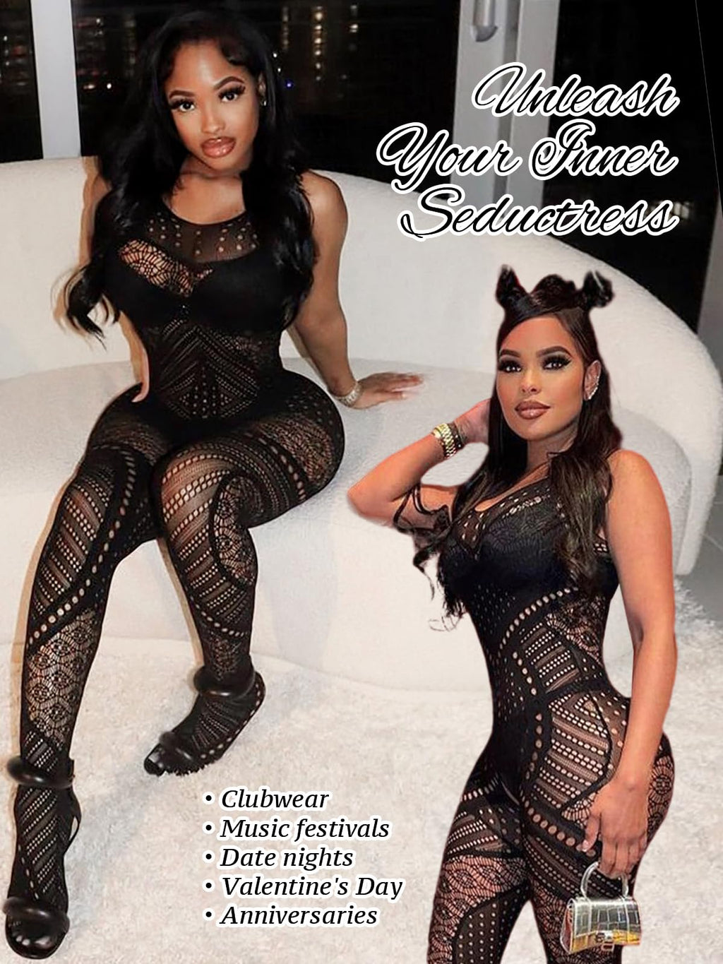 Buitifo mesh bodysuit woman plus size crotchless sexy sleepwear soft lingerie women