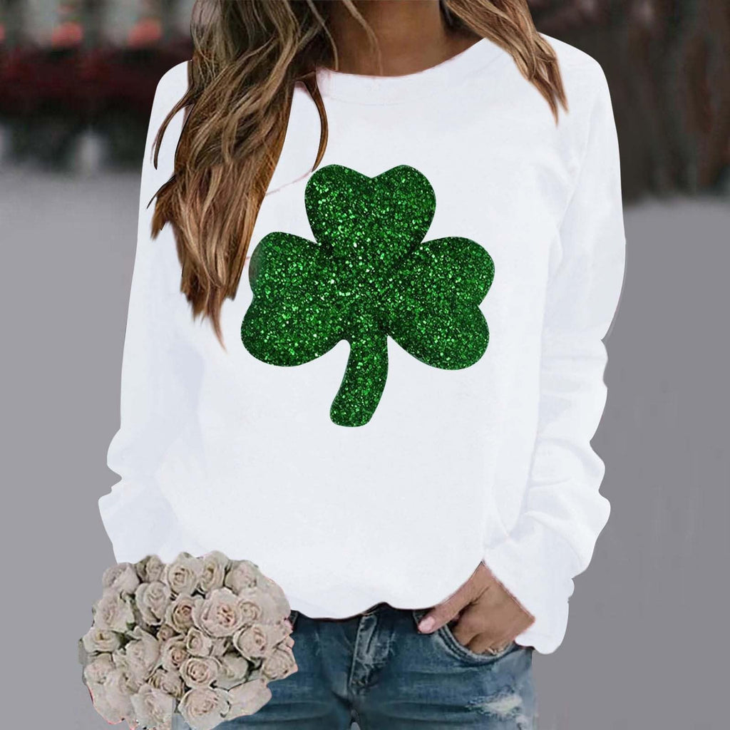 Long-sleeved sweatshirt with collar and floral print casual for women robes women winter sale women's long sleeve thermal t-shirt 4XL Christmas sweater women