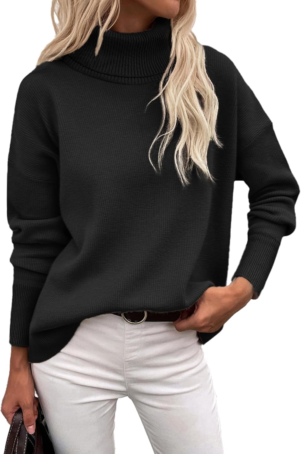 Zeagoo Women's Turtleneck Sweater Autumn Warm Sweater Winter Pullover Long Elegant Casual Knitted Sweater