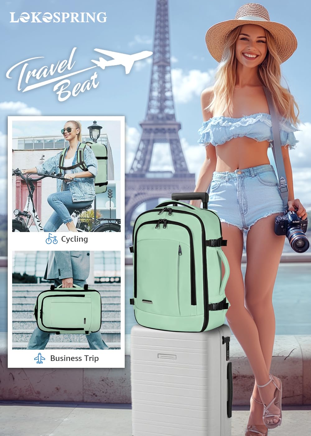 Travel Backpack Cabin Airplane 40x20x25 | Travel Backpack Woman Man - Travel Suitcases Cabin with 6 Organizer Bags - Holidays Business Travel School