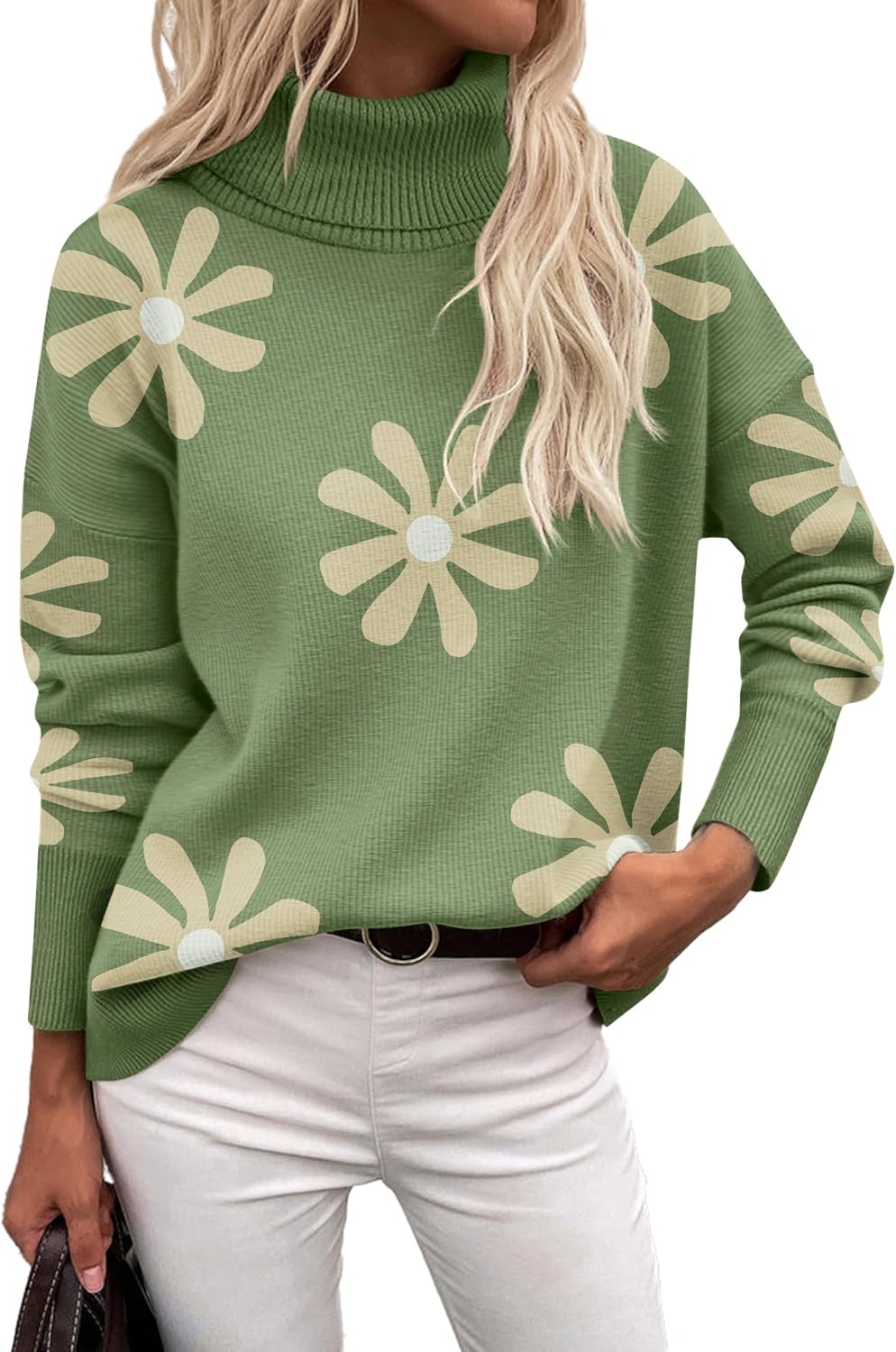 Zeagoo Women's Turtleneck Sweater Autumn Warm Sweater Winter Pullover Long Elegant Casual Knitted Sweater