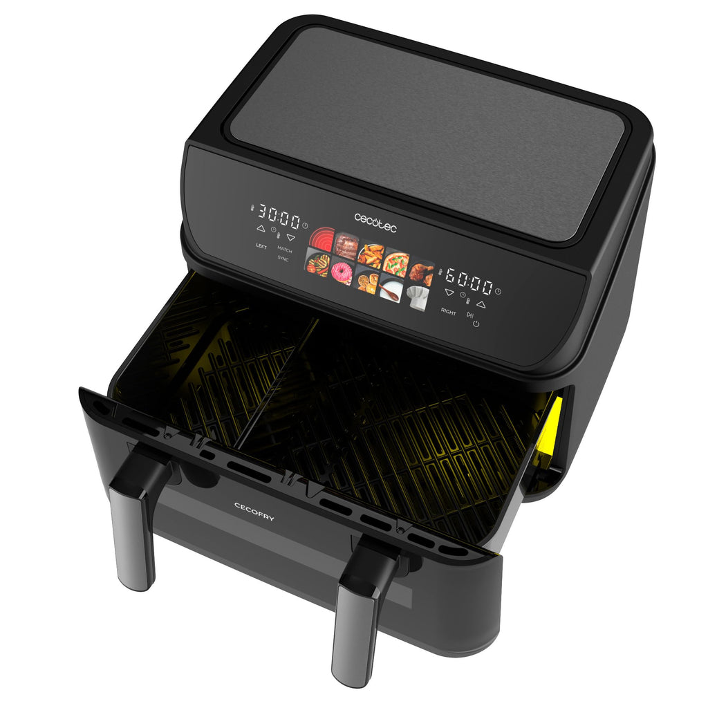 Cecotec Air Fryer 8L with Double Grill, Air Fryer, Cecofry&Grill Duoheat 8000. 2200W, Perfect Golden and Grill Flavor in Meat, Temperature between 80-200°C, 8 Menus and Window