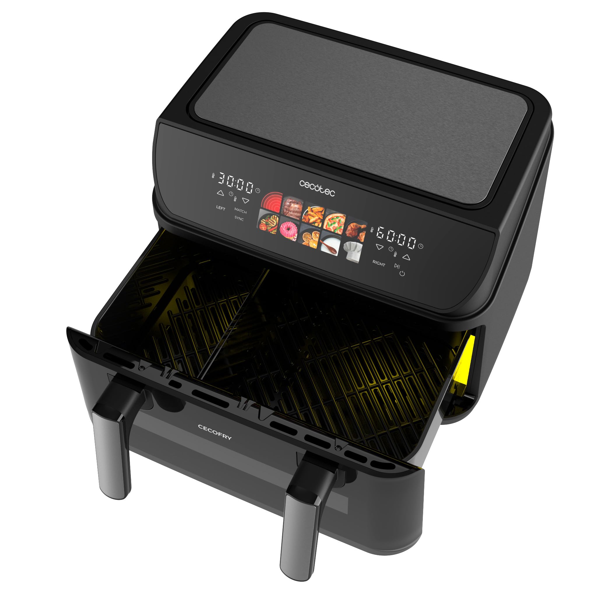 Cecotec Air Fryer 8L with Double Grill, Air Fryer, Cecofry&Grill Duoheat 8000. 2200W, Perfect Golden and Grill Flavor in Meat, Temperature between 80-200°C, 8 Menus and Window