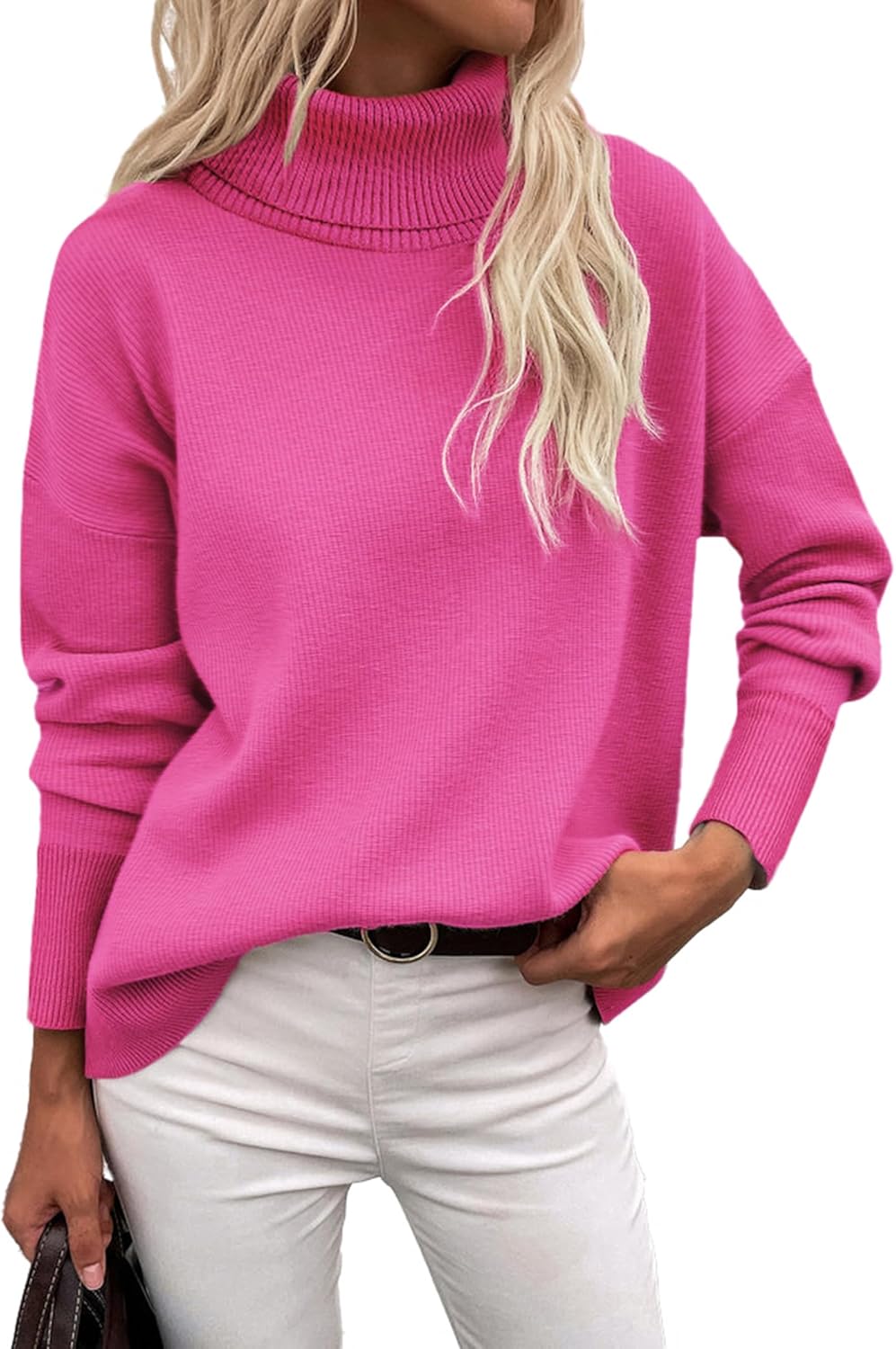 Zeagoo Women's Turtleneck Sweater Autumn Warm Sweater Winter Pullover Long Elegant Casual Knitted Sweater