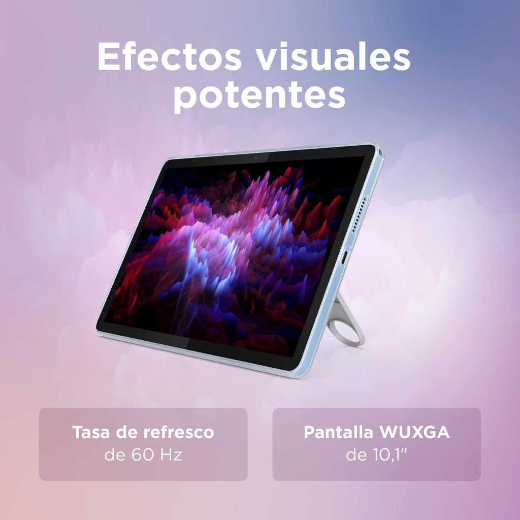 Lenovo Tab – Tablet 10.1 inch WUXGA (MediaTek Helio G85, 4 GB RAM, 128 GB, 60 Hz, 2 Speakers, Wi-Fi 5, Bluetooth 5.3, Android 14) Polar Blue – Includes Transparent Case with Built-in Stand