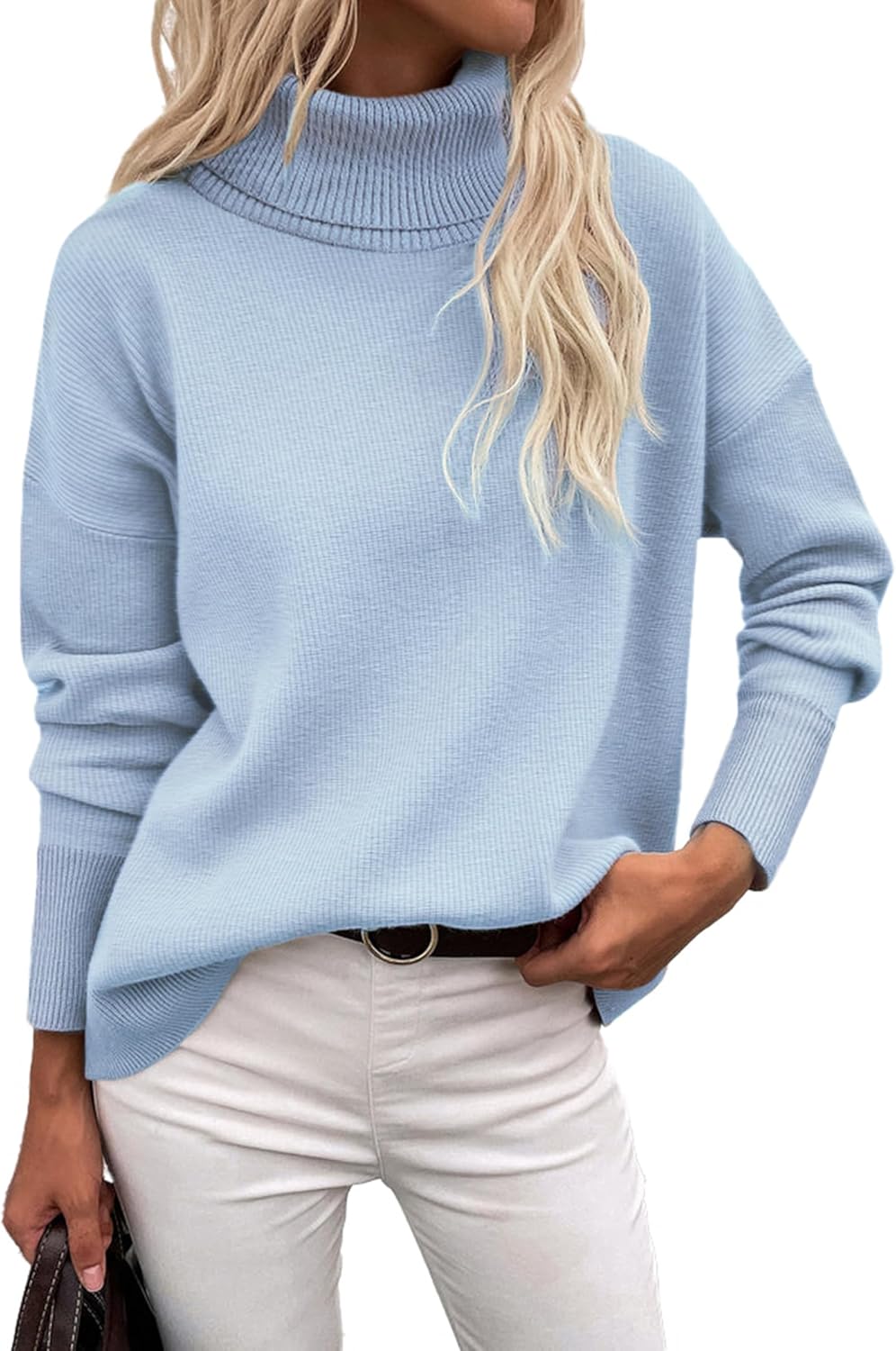 Zeagoo Women's Turtleneck Sweater Autumn Warm Sweater Winter Pullover Long Elegant Casual Knitted Sweater