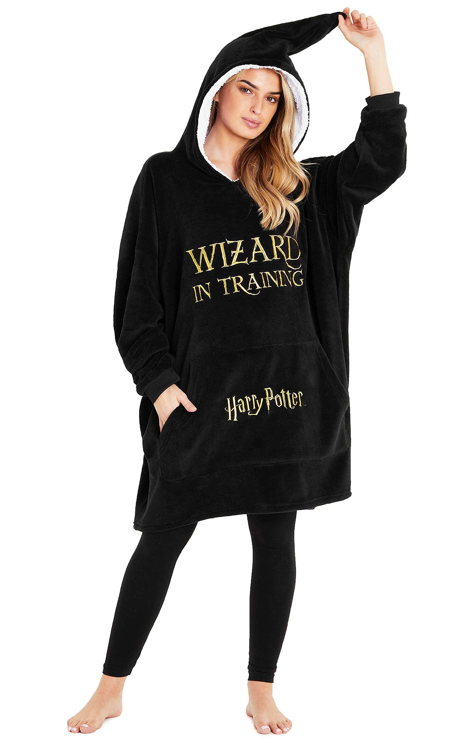 Harry Potter Women's Sweatshirt, Fleece Blanket Robe, Women's Oversized Sweatshirt with Fleece Hood, Original Gifts for Women