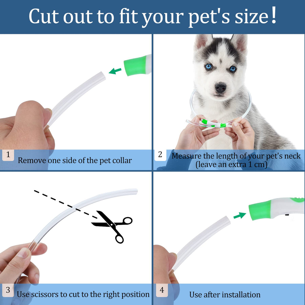 Coolzon Rechargeable and Waterproof Luminous Dog Collar with 3 Light Modes, Adjustable Length LED Collars for Dogs Cats Small Medium Large, Red