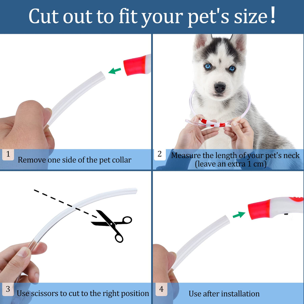 Coolzon Rechargeable and Waterproof Luminous Dog Collar with 3 Light Modes, Adjustable Length LED Collars for Dogs Cats Small Medium Large, Red