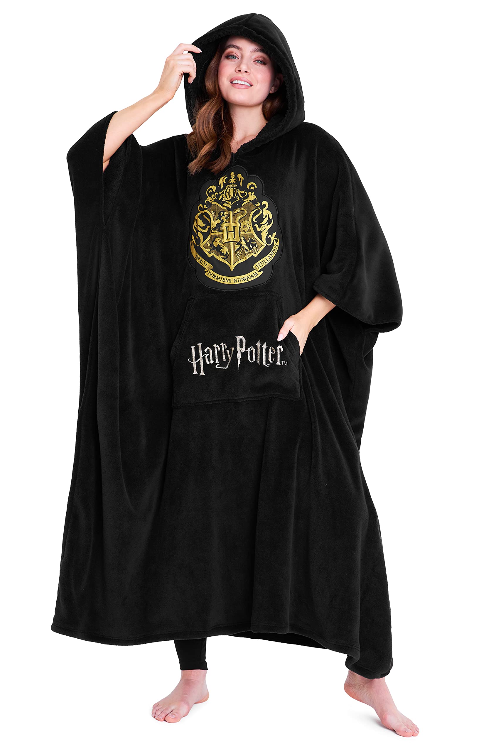 Harry Potter Women's Sweatshirt, Fleece Blanket Robe, Women's Oversized Sweatshirt with Fleece Hood, Original Gifts for Women