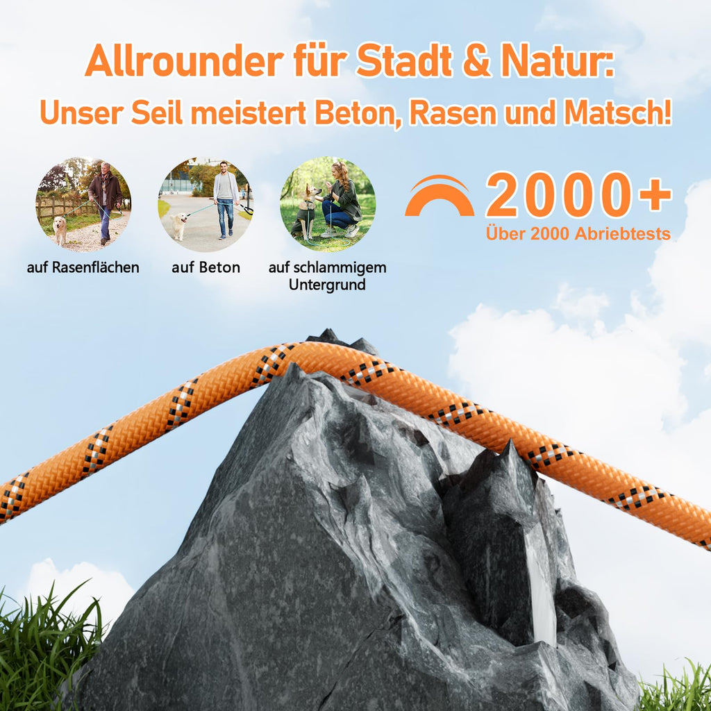 X XBEN Dog Training Lead, 1.5 m, 3 m, 5 m, 6 m, 10 m, 15 m, 20 m, 25 m, 30 m, Long Dog Leash with Lockable Hook, Training Leash for Large and Small Dogs, Reflective and Durable