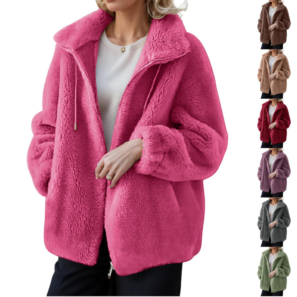 Women's Winter Fleece Jacket Winter Plus Size Transition Jacket with Hood Thermal Parka Hoodie Elegant Clothes