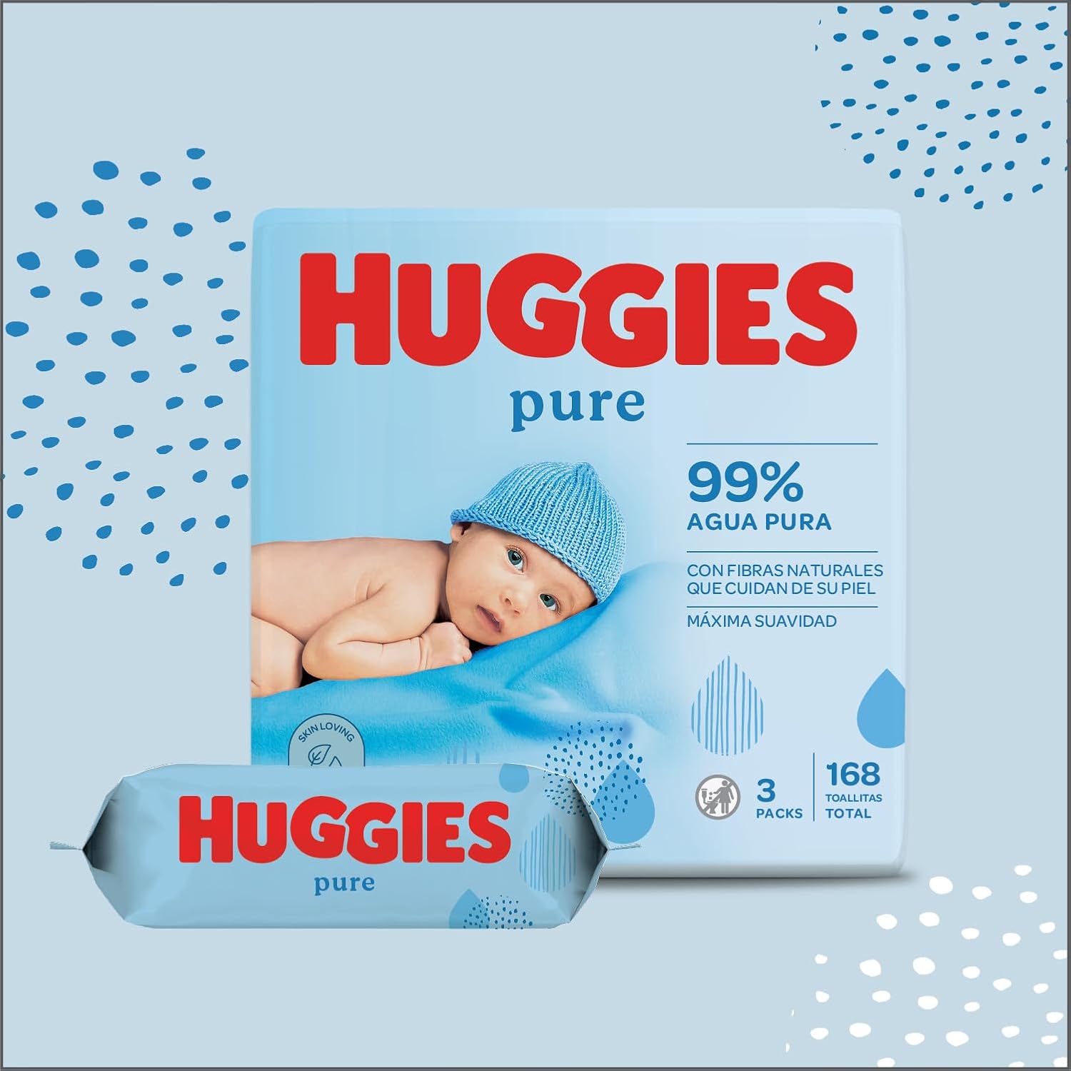 Huggies Pure Baby Wipes, 99% Pure Water, 18 Packs of 56, Total 1008 Wipes