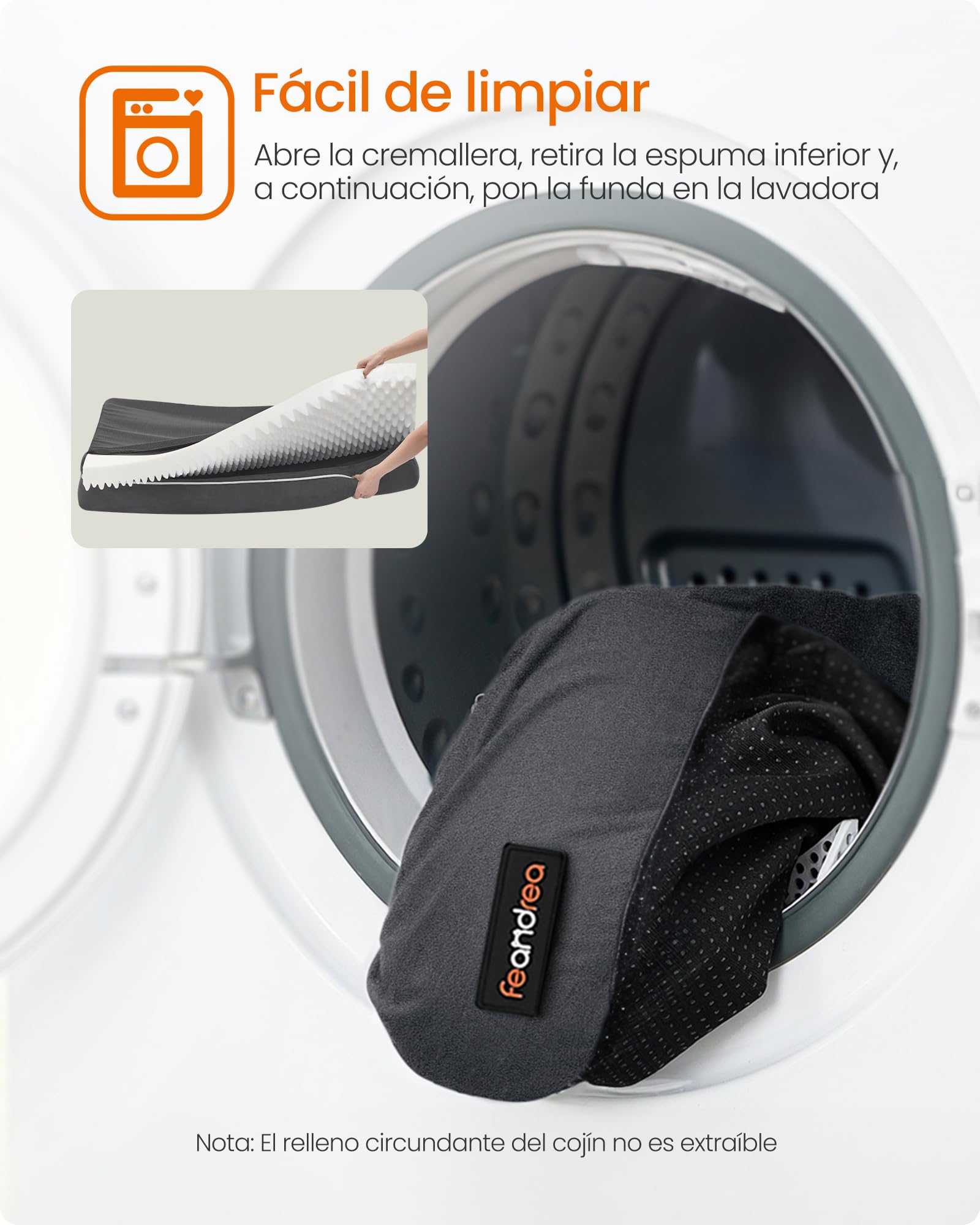 Feandrea Orthopedic Dog Bed, Sofa, Pet Bed, Soft Padding, Raised Edges, Removable and Washable Cover, 122 x 85 x 20 cm, Non-Slip, Osucro Grey PGW078G01