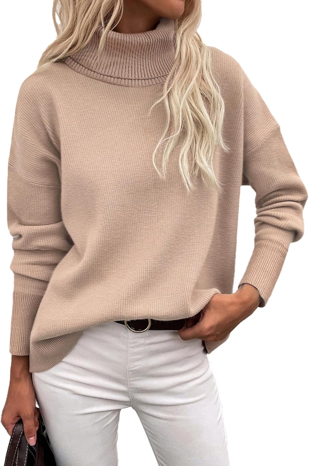 Zeagoo Women's Turtleneck Sweater Autumn Warm Sweater Winter Pullover Long Elegant Casual Knitted Sweater