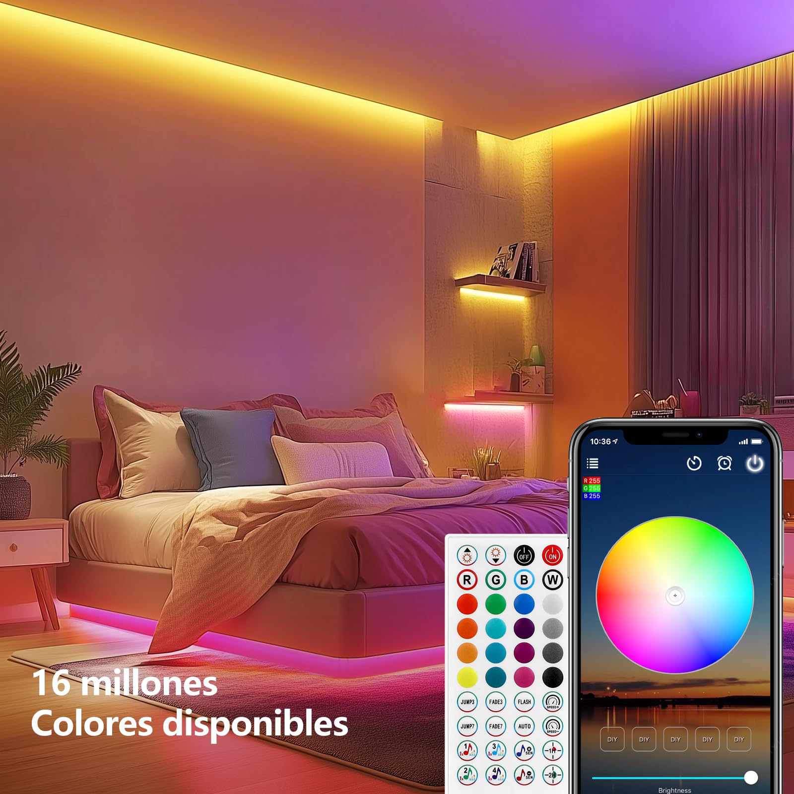 LED Strips 20 Metres RGB 5050, LED Lights with App and Controller, Sync with Music, Ideal for LED Lights, Room Lights, Party Decoration and Christmas (10 m x 2)