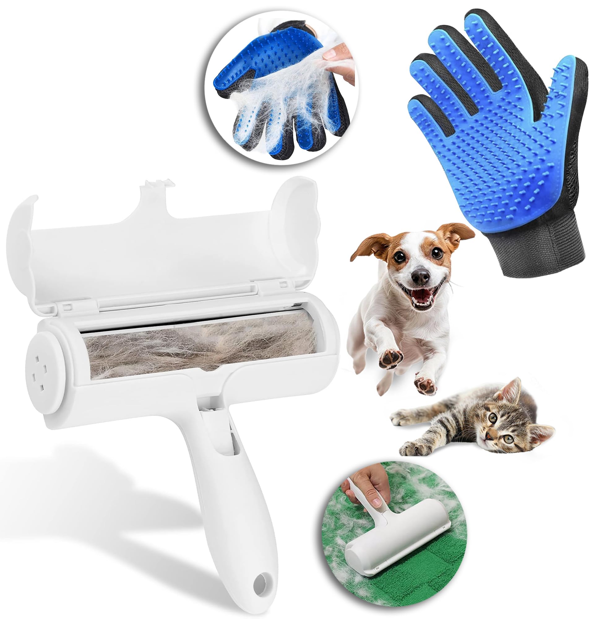 Pet Hair Remover | Pet Hair Remover Roller | Brush for Cats Dogs | Brush Cats Hair Remover | Reusable for Carpets, Clothes and Sofa (Right Glove)