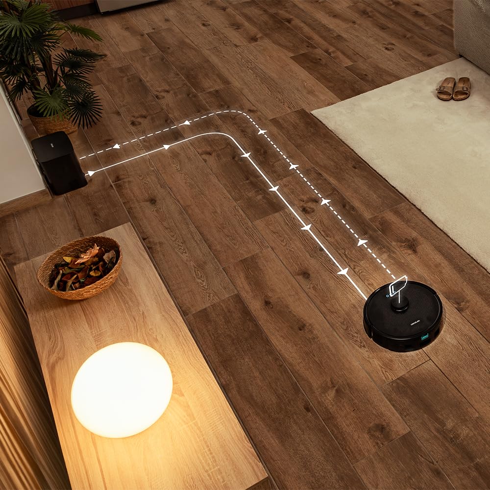 Cecotec Conga M50 Robot Vacuum Cleaner and Floor Scrubber, Laser Navigation, 5000Pa Suction Pressure, 3200 mAh Battery, Multifunction Brush for All Surfaces, Coverage up to 160 m²