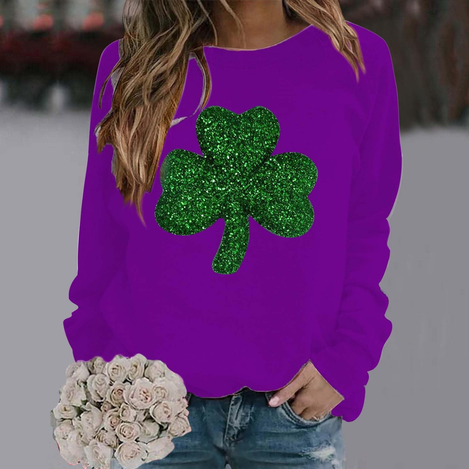 Long-sleeved sweatshirt with collar and floral print casual for women robes women winter sale women's long sleeve thermal t-shirt 4XL Christmas sweater women