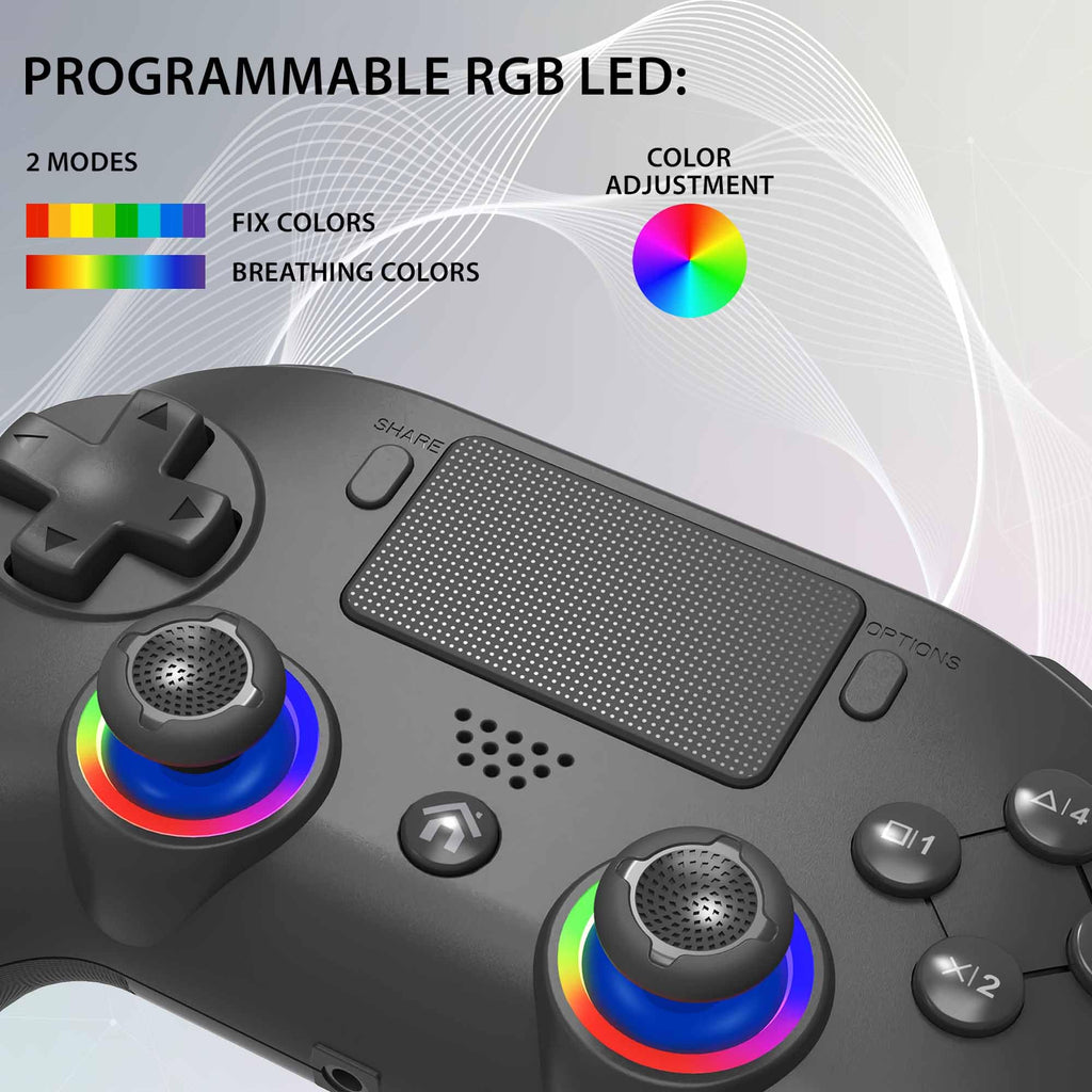 Subsonic - Mando inalámbrico para PS5 con paletas y LED programables, vibración y función táctil - Mando PS5 blanco