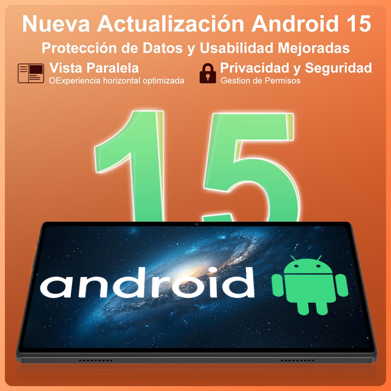 Android 15 Tablet, 30GB RAM 128GB ROM (TF 2TB Expandable), 10 Inch, 8000mAh, WIFI 5G, GPS/BT5.0/OTG, Face ID, Widevine L1, Metal Body Tablet with Keyboard, Mouse and Protective Case -Black