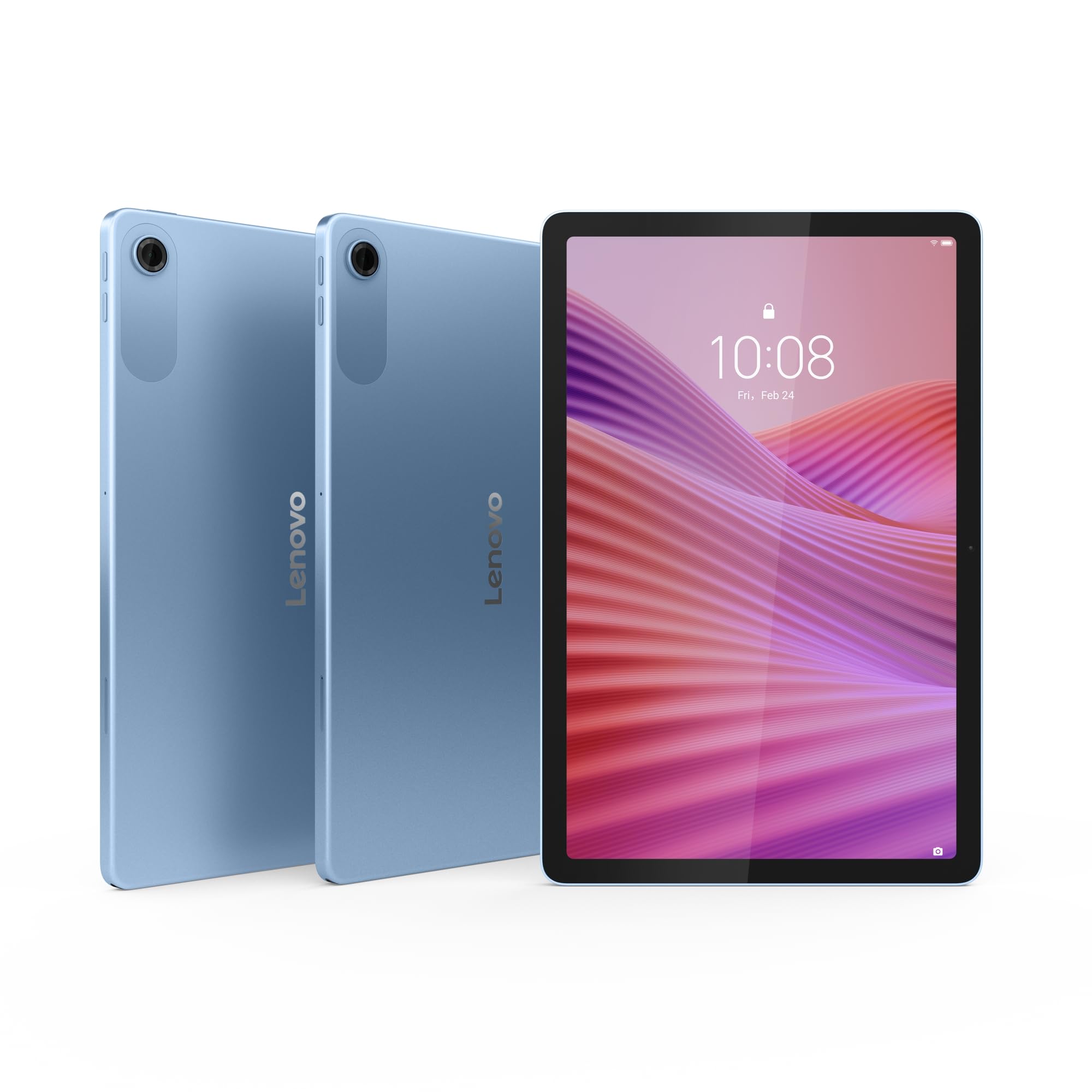 Lenovo Tab – Tablet 10.1 inch WUXGA (MediaTek Helio G85, 4 GB RAM, 128 GB, 60 Hz, 2 Speakers, Wi-Fi 5, Bluetooth 5.3, Android 14) Polar Blue – Includes Transparent Case with Built-in Stand