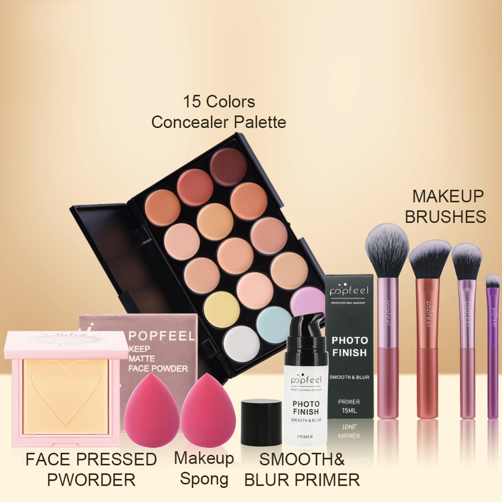 Makeup Sets, Makeup Beauty Gift for Women, with Eyeshadow Palette, Mask, Brow Pencil, Eyeshadow Brush, Vegan Cosmetics, Makeup Set Eyes and Face