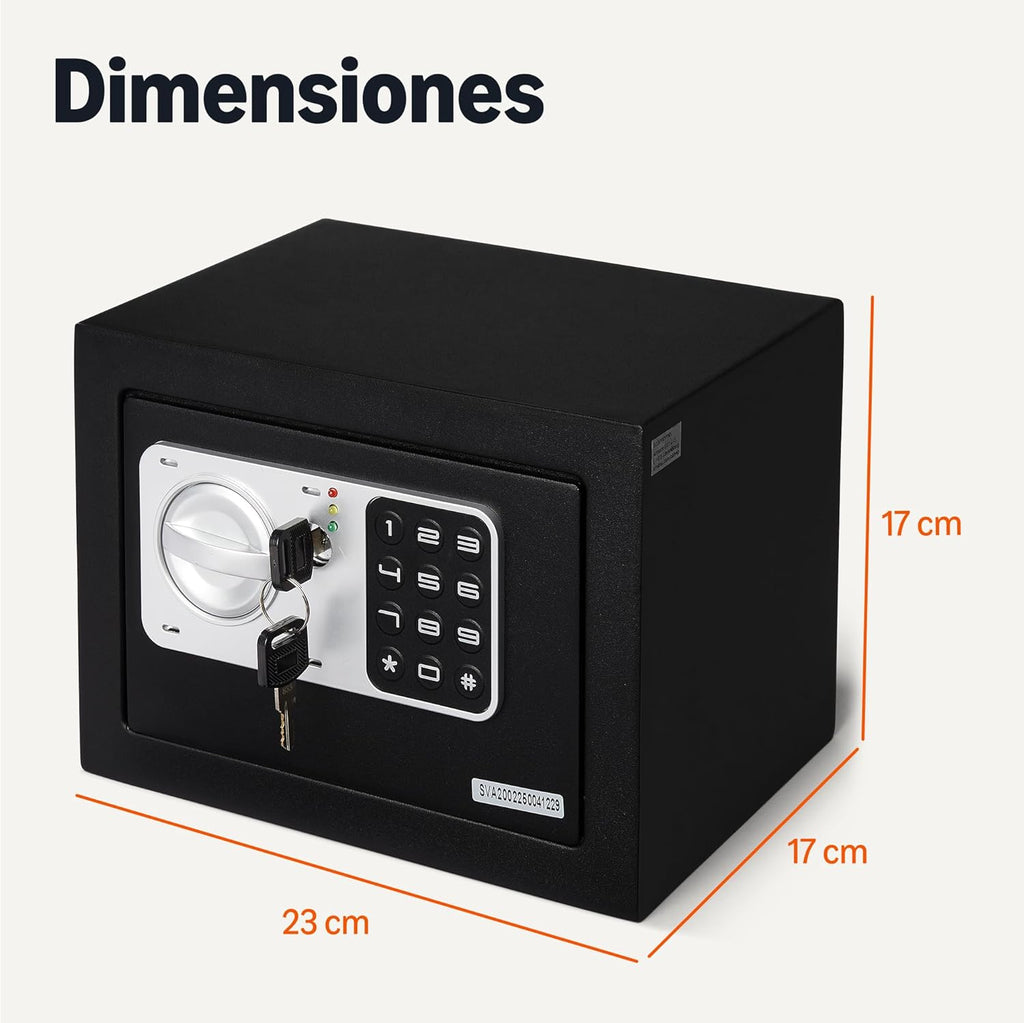 Amazon Basics Steel Safe Box with Electronic Keypad, 0.0045 m3, Black