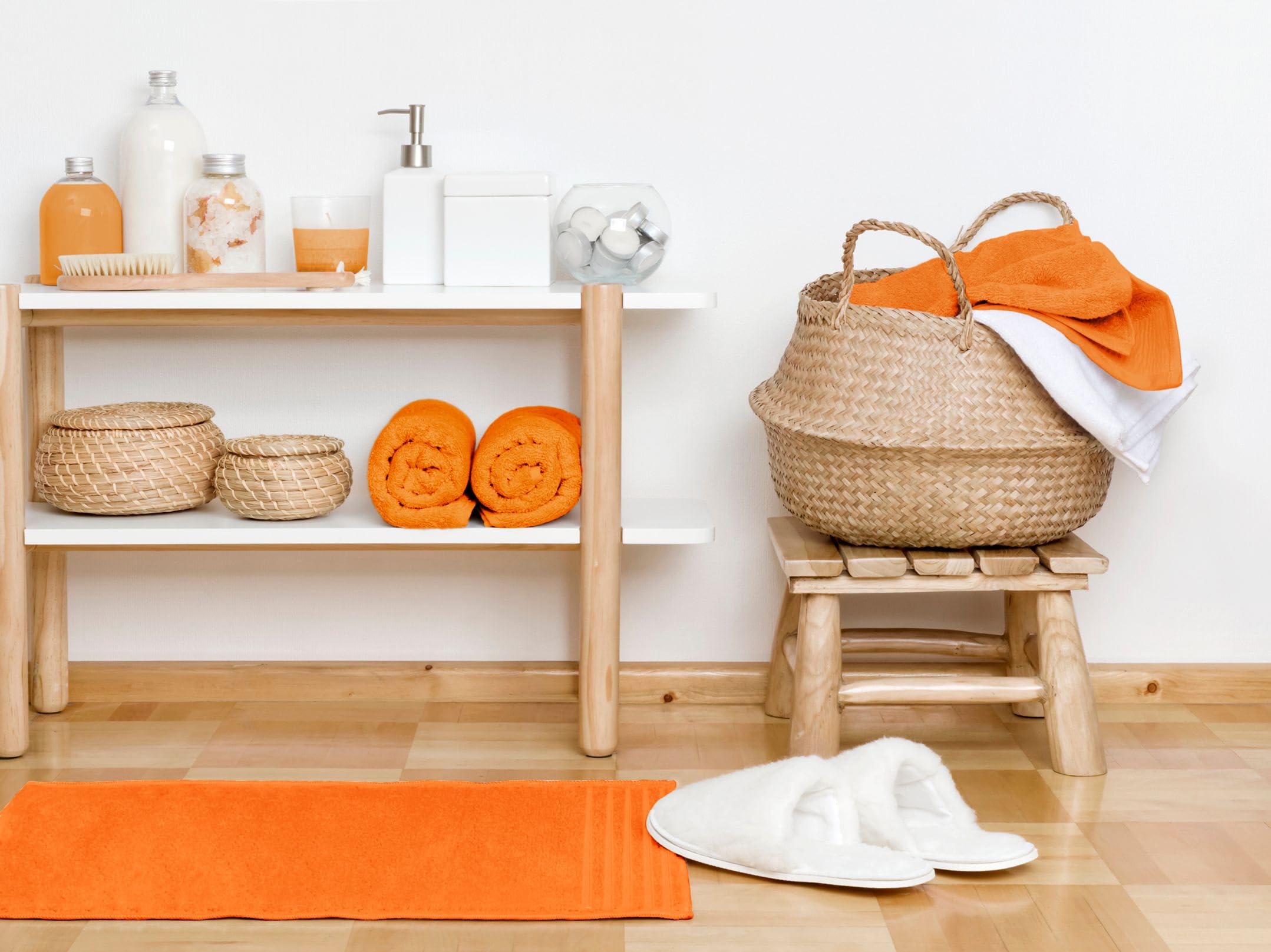 500 g Plain Full Bath Towel Set – Large and Small Terry Towels, 100% Cotton – Pack (2 Washbasin + 2 Shower) – High Absorption – Cotton Towel – Grass