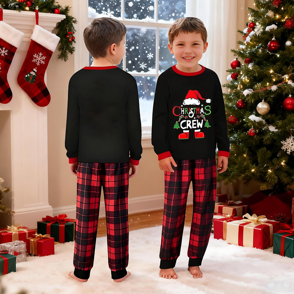 Christmas Family Pajamas, Christmas Family Pajamas Set, Long Sleepwear, Sleeping Sleeves, Cute Elk Print, Suitable for Women, Men, Kids and Baby, Red