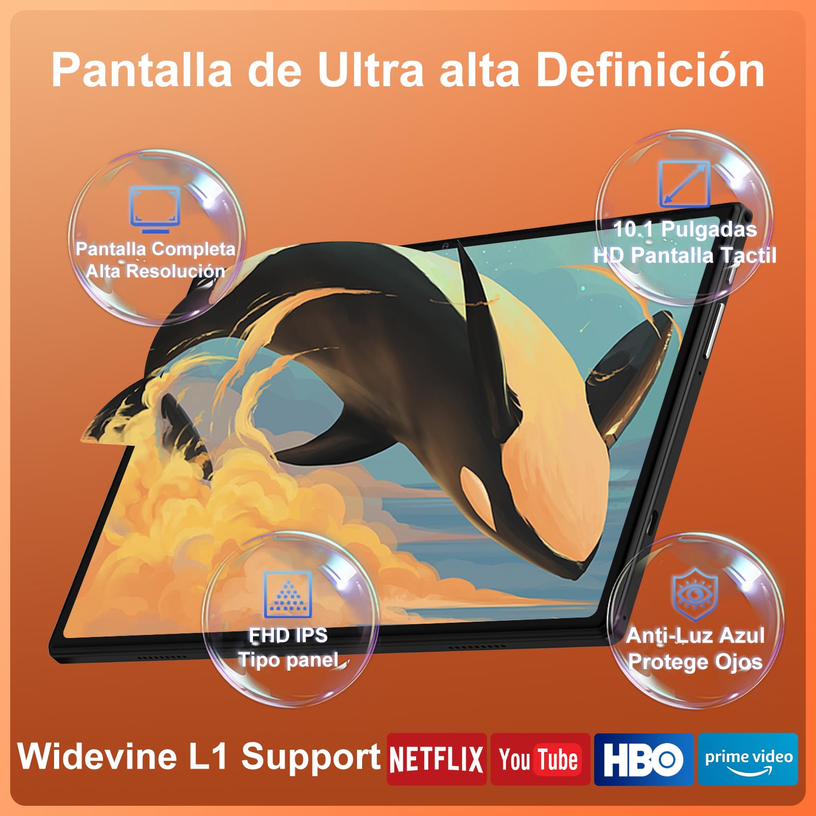 Android 15 Tablet, 30GB RAM 128GB ROM (TF 2TB Expandable), 10 Inch, 8000mAh, WIFI 5G, GPS/BT5.0/OTG, Face ID, Widevine L1, Metal Body Tablet with Keyboard, Mouse and Protective Case -Black